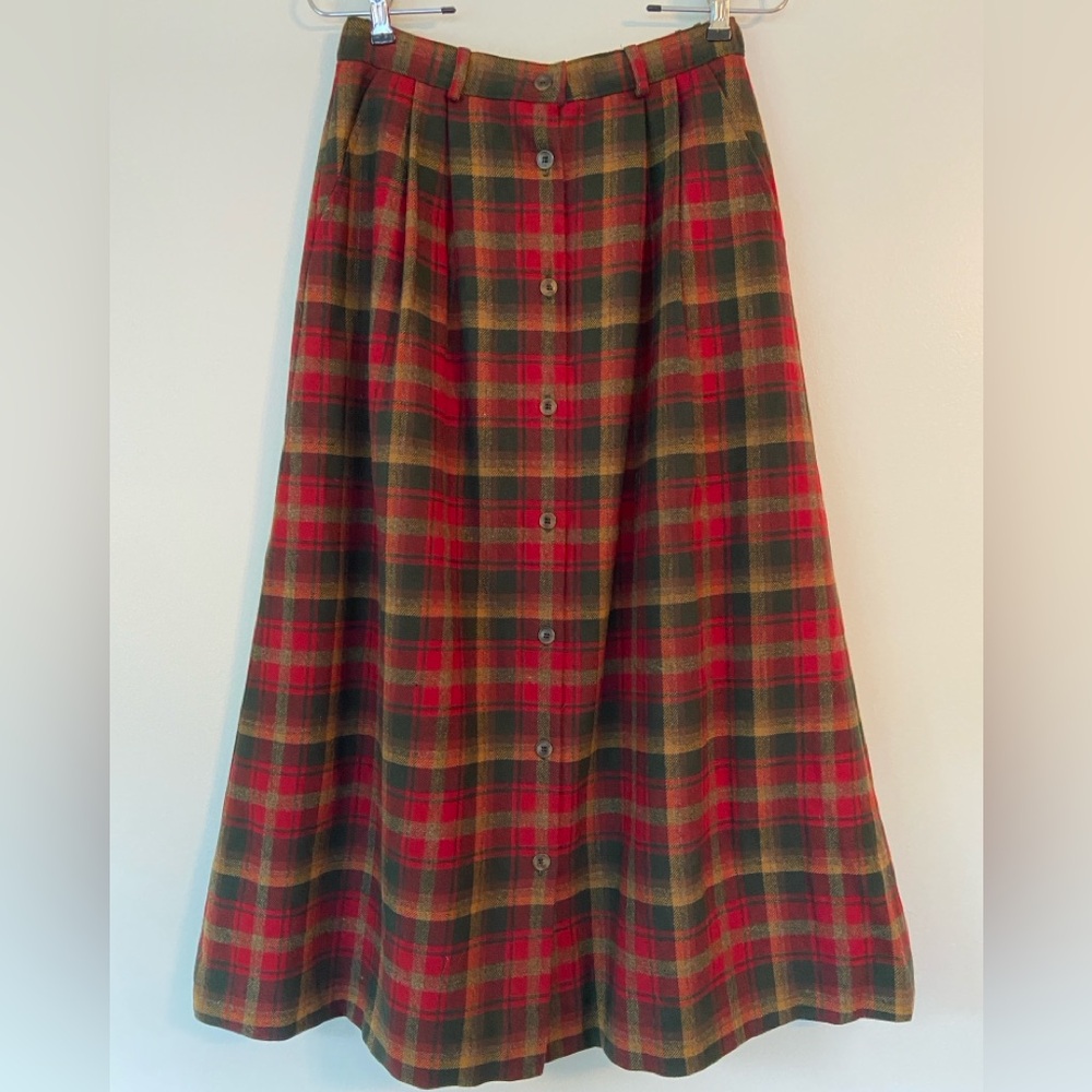 Pendleton Wool Button Front Skirt